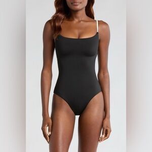 BONDI BORN Bianca One Piece - Black & Porcelain (Embodee™), Size Medium, $280
